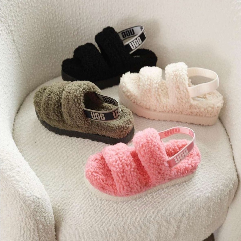 UGG Fluffy Pink Slippers